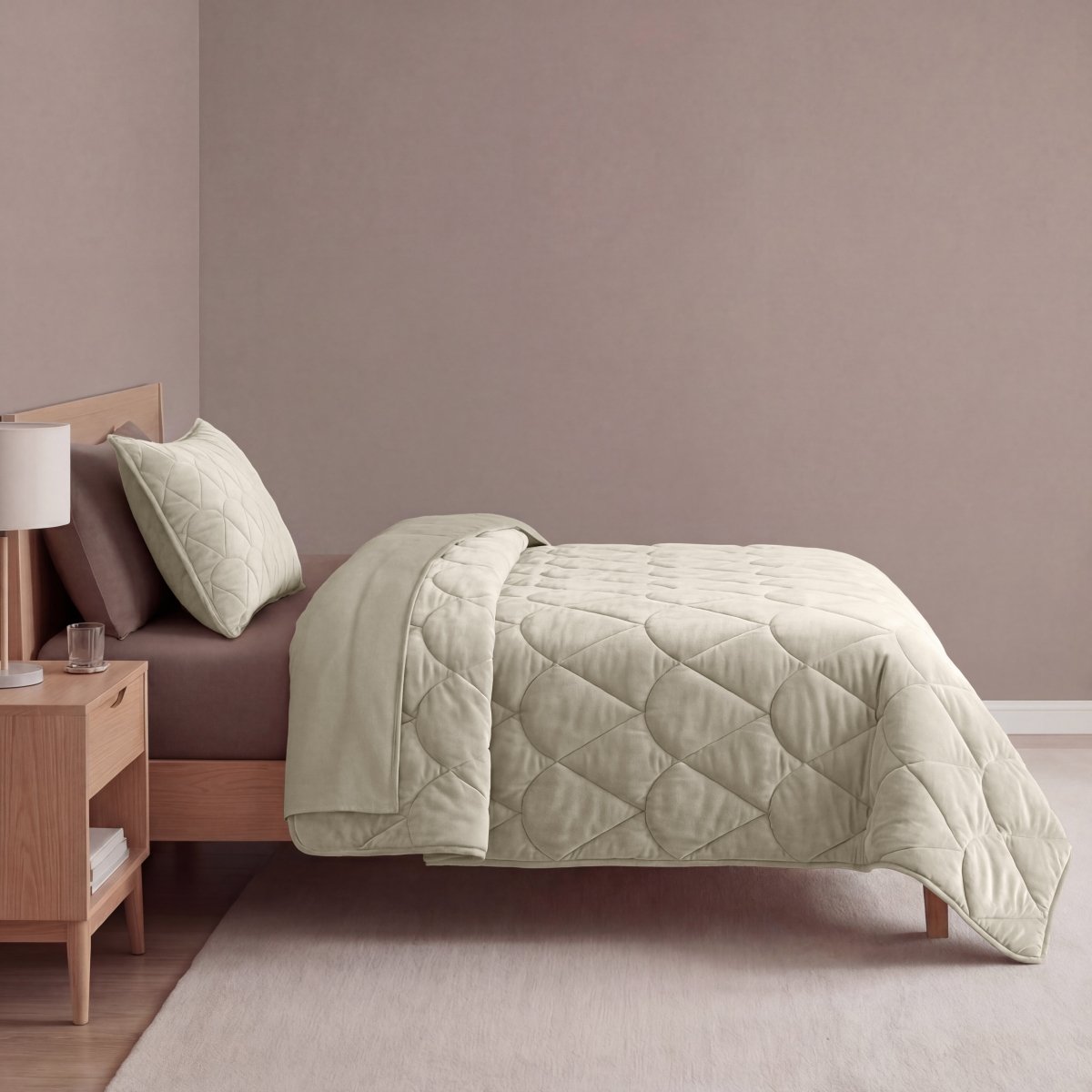 Velvet Lazy Duvet Velvet | Taupe/Grey | King - 240cm (W) x 200cm (L) - The Bedding & Blankets Store