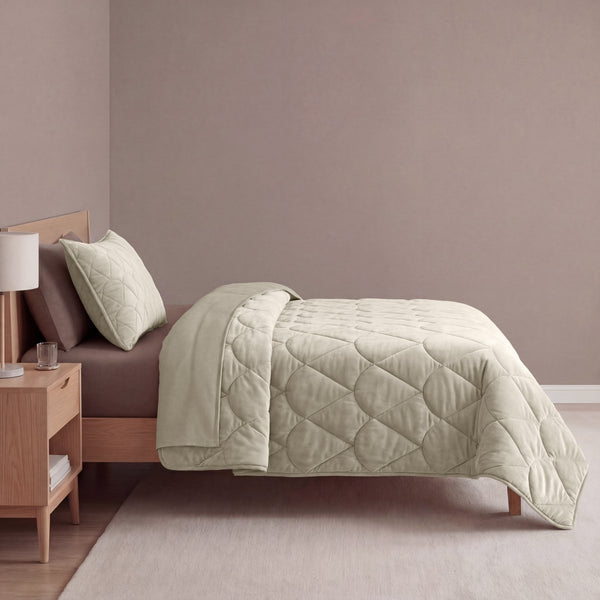 Velvet Lazy Duvet Velvet | Taupe/Grey | King - 240cm (W) x 200cm (L) - The Bedding & Blankets Store
