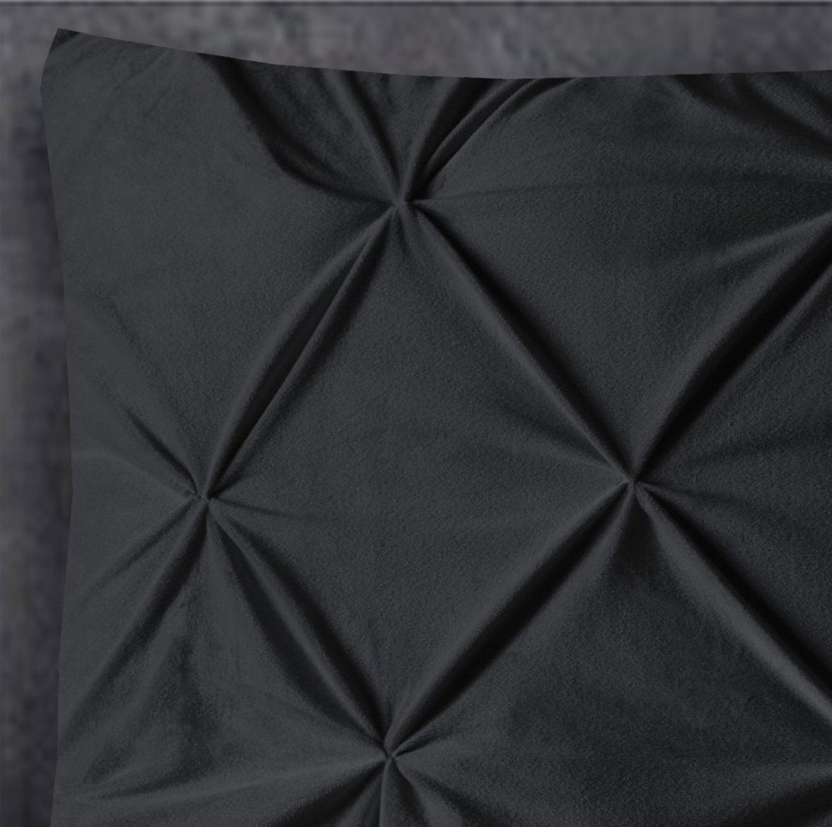 Velvet Pintuck Pillowcase | Black | 60cm x 70cm - The Bedding & Blankets Store