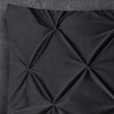 Velvet Pintuck Pillowcase | Black | 60cm x 70cm - The Bedding & Blankets Store