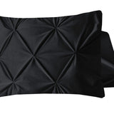 Velvet Pintuck Pillowcase | Black | 60cm x 70cm - The Bedding & Blankets Store