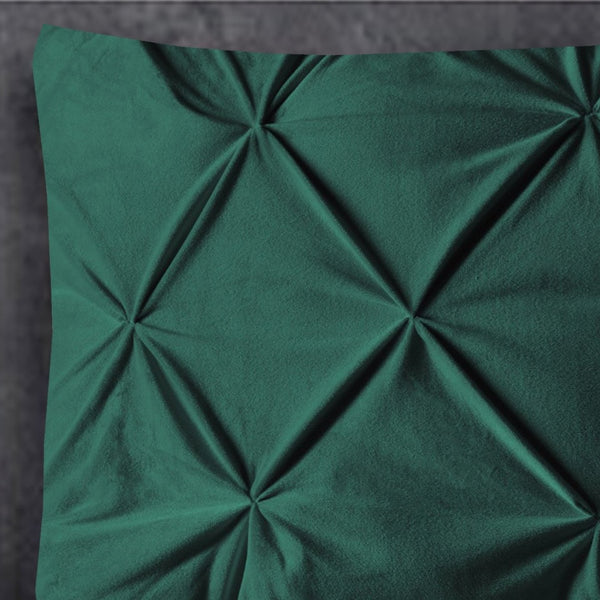 Velvet Pintuck Pillowcase | Green | 60cm x 70cm - The Bedding & Blankets Store