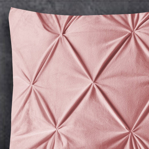 Velvet Pintuck Pillowcase | Pink | 60cm x 70cm - The Bedding & Blankets Store
