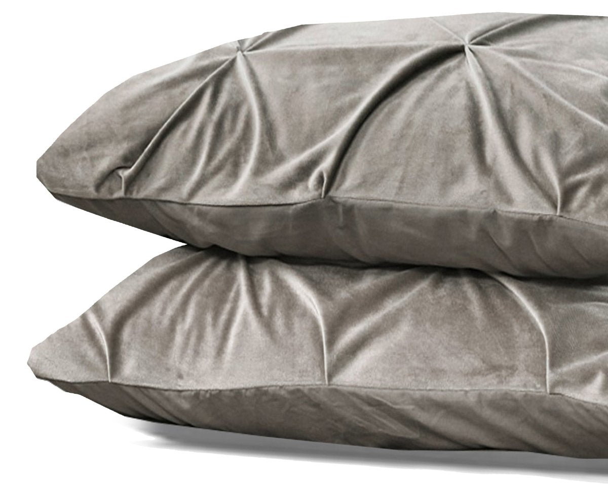 Velvet Pintuck Pillowcase | Sand | 60cm x 70cm - The Bedding & Blankets Store