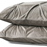 Velvet Pintuck Pillowcase | Sand | 60cm x 70cm - The Bedding & Blankets Store