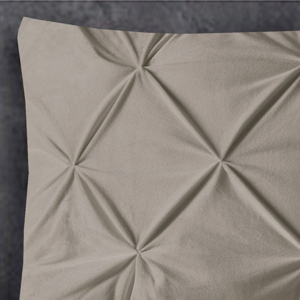 Velvet Pintuck Pillowcase | Sand | 60cm x 70cm - The Bedding & Blankets Store