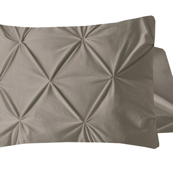 Velvet Pintuck Pillowcase | Sand | 60cm x 70cm - The Bedding & Blankets Store