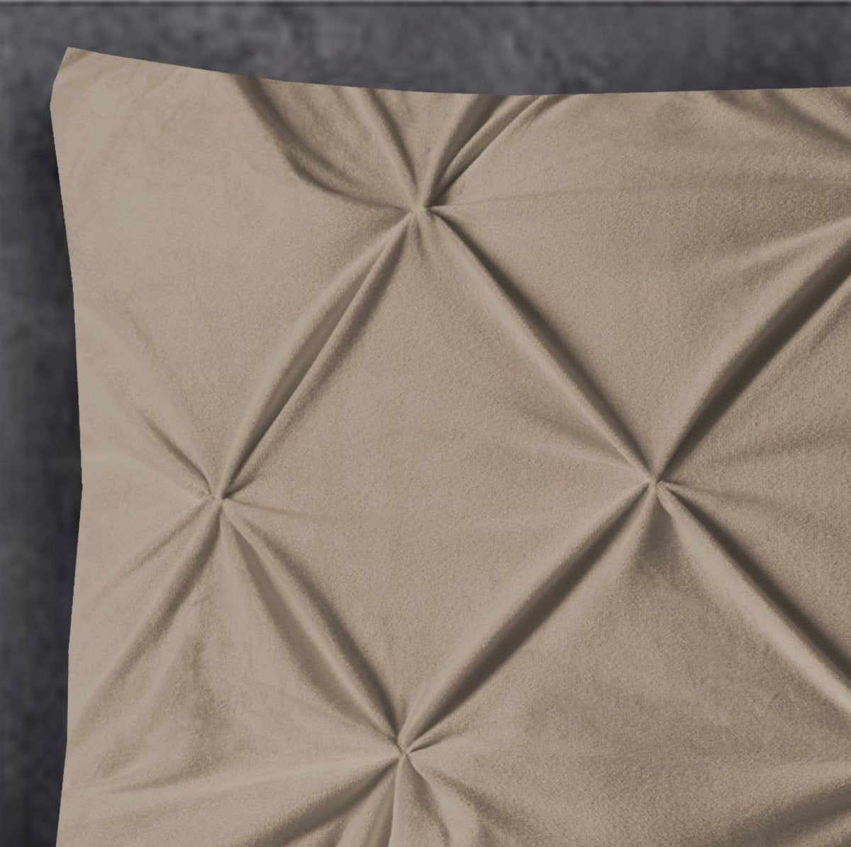 Velvet Pintuck Pillowcase | Taupe | 60cm x 70cm - The Bedding & Blankets Store