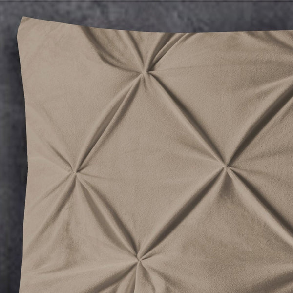 Velvet Pintuck Pillowcase | Taupe | 60cm x 70cm - The Bedding & Blankets Store