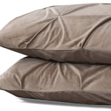 Velvet Pintuck Pillowcase | Taupe | 60cm x 70cm - The Bedding & Blankets Store