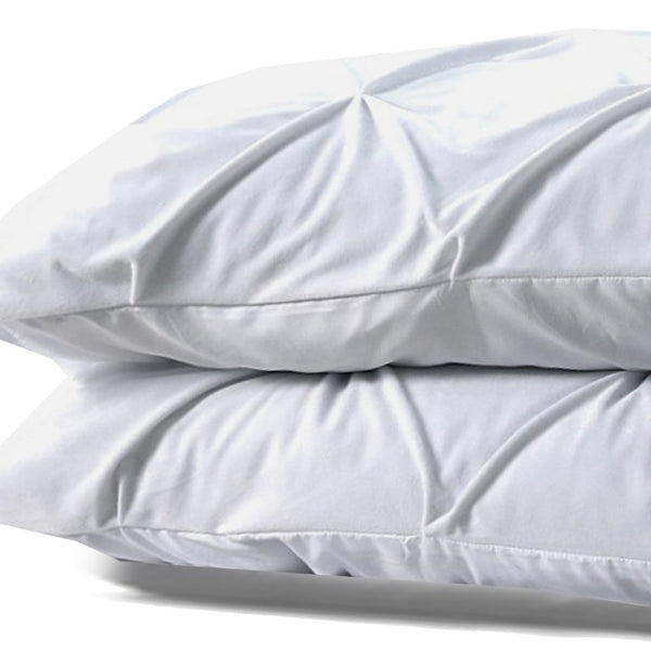Velvet Pintuck Pillowcase | White | 60cm x 70cm - The Bedding & Blankets Store
