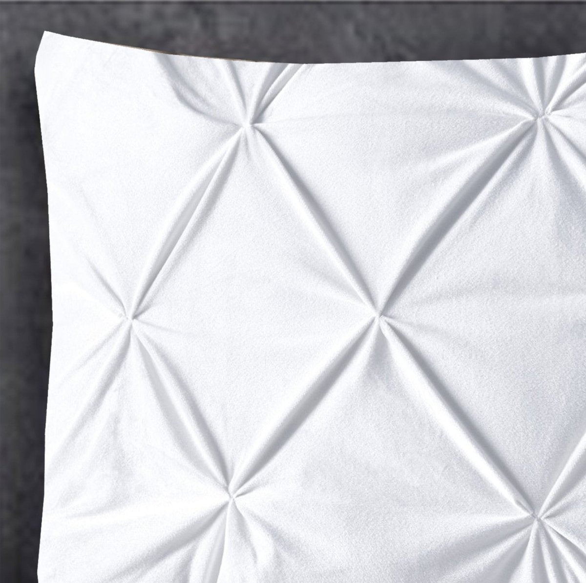 Velvet Pintuck Pillowcase | White | 60cm x 70cm - The Bedding & Blankets Store