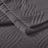 Wave Soft & Elegant Bedspread | Anthracite Grey | 260cm (W) x 250cm (L) - The Bedding & Blankets Store