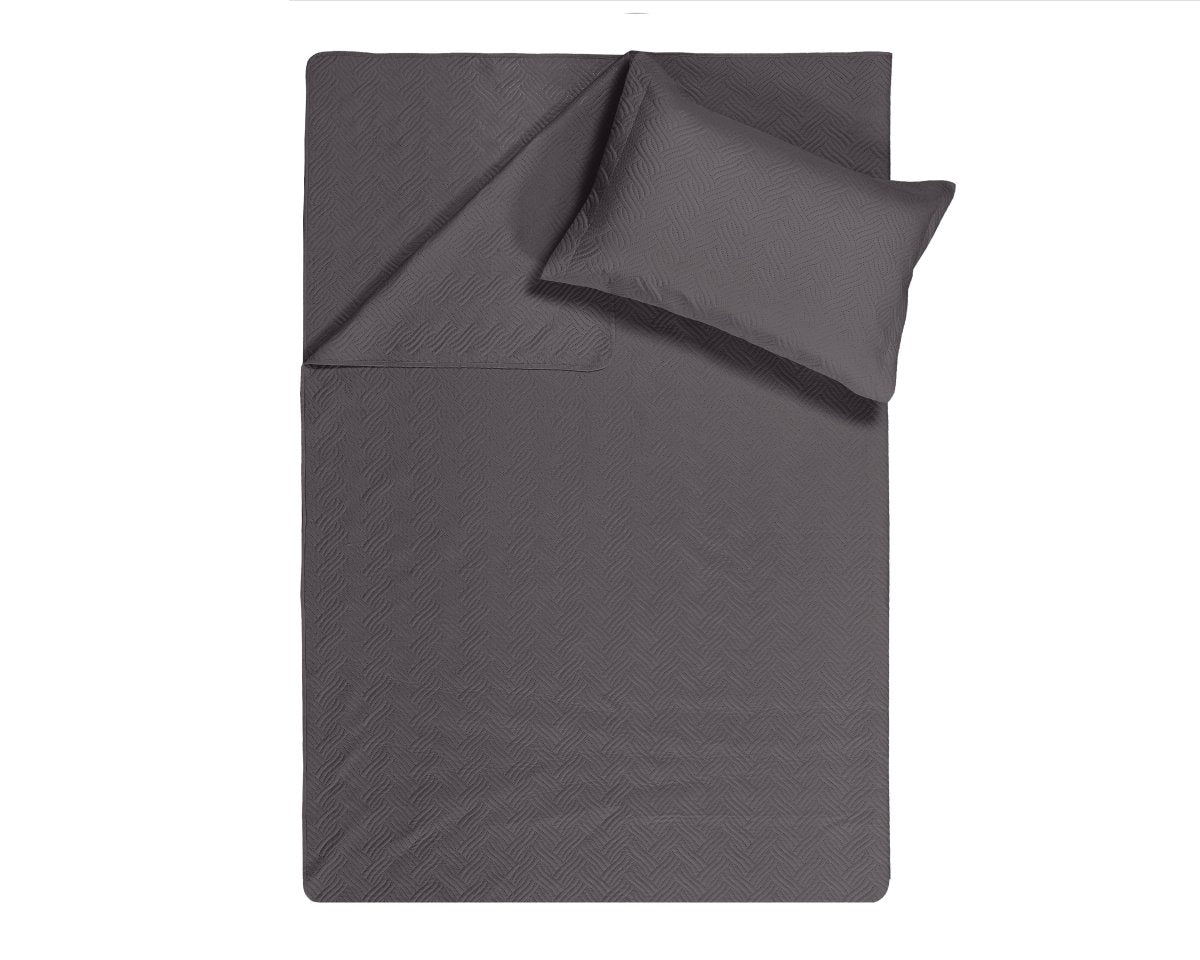 Wave Soft & Elegant Bedspread | Anthracite Grey | 260cm (W) x 250cm (L) - The Bedding & Blankets Store
