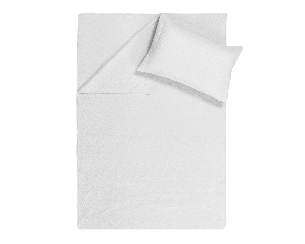 Wave Soft & Elegant Bedspread | White | 260cm (W) x 250cm (L) - The Bedding & Blankets Store