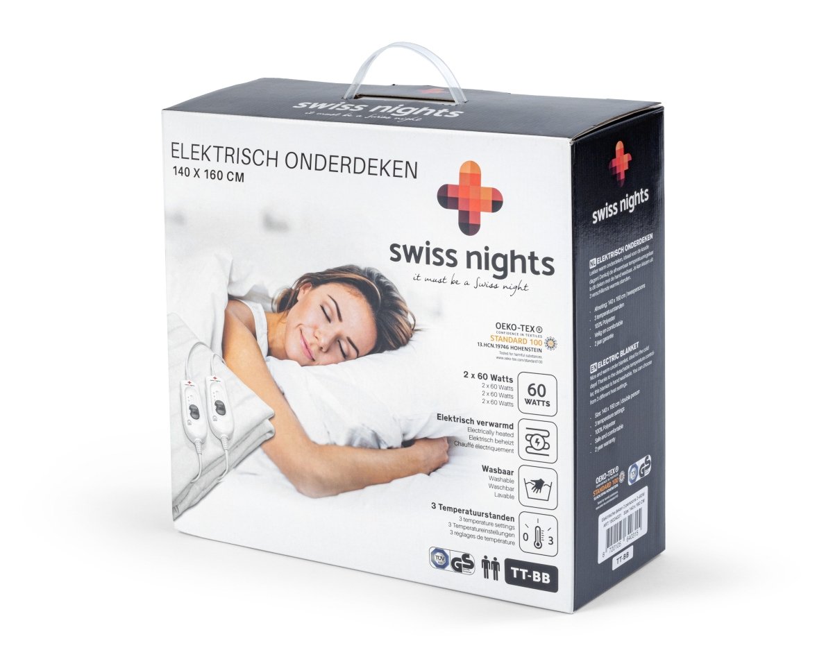 Electric Heated Underblanket With Overheat Protection 2 x 60W | White | Junior / Cot Bed - 140cm (W) x 150cm (L) - The Bedding & Blankets Store