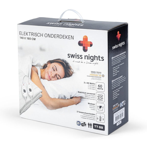 Electric Heated Underblanket With Overheat Protection 2 x 60W | White | Junior / Cot Bed - 140cm (W) x 150cm (L) - The Bedding & Blankets Store