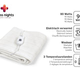 Electric Heated Underblanket With Overheat Protection 90W | White | Junior / Cot Bed - 140cm (W) x 150cm (L) - The Bedding & Blankets Store