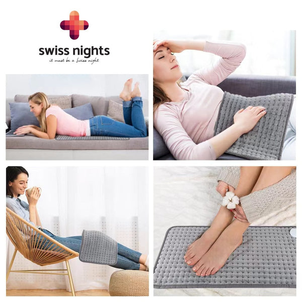 Warmth & Comfort Heated Pad | Grey | 60cm x 30cm - The Bedding & Blankets Store
