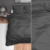 Micropercale Duvet Cover Set Alex | Black | King - 240cm (W) x 220cm (L) - The Bedding & Blankets Store