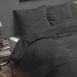 Micropercale Duvet Cover Set Alex | Black | King - 240cm (W) x 220cm (L) - The Bedding & Blankets Store