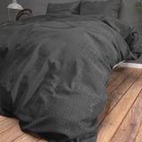 Micropercale Duvet Cover Set Alex | Black | King - 240cm (W) x 220cm (L) - The Bedding & Blankets Store