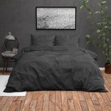 Micropercale Duvet Cover Set Alex | Black | King - 240cm (W) x 220cm (L) - The Bedding & Blankets Store