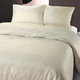 Premium Microfibre Percale Duvet Cover Set Dallas | Cream | Single - 140cm (W) x 220cm (L) - The Bedding & Blankets Store