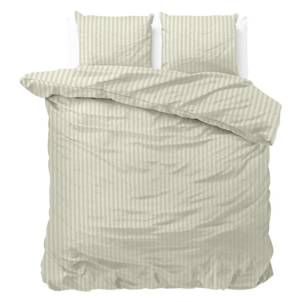Premium Microfibre Percale Duvet Cover Set Dallas | Cream | Single - 140cm (W) x 220cm (L) - The Bedding & Blankets Store