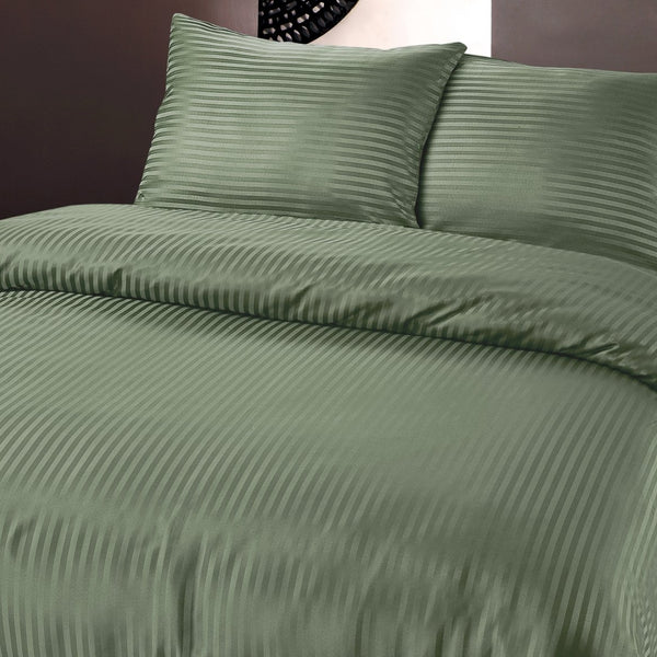 Premium Microfibre Percale Duvet Cover Set Dallas | Green | Single - 140cm (W) x 220cm (L) - The Bedding & Blankets Store