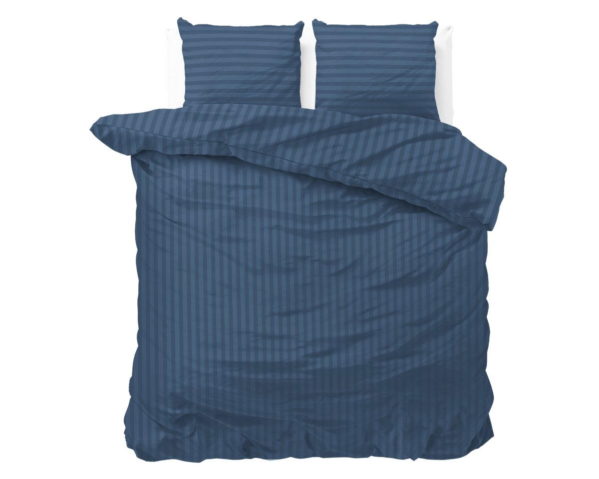 Premium Microfibre Percale Duvet Cover Set Dallas | Navy | Single - 140cm (W) x 220cm (L) - The Bedding & Blankets Store