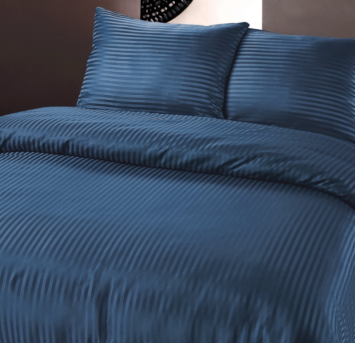 Premium Microfibre Percale Duvet Cover Set Dallas | Navy | Single - 140cm (W) x 220cm (L) - The Bedding & Blankets Store