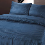 Premium Microfibre Percale Duvet Cover Set Dallas | Navy | Single - 140cm (W) x 220cm (L) - The Bedding & Blankets Store