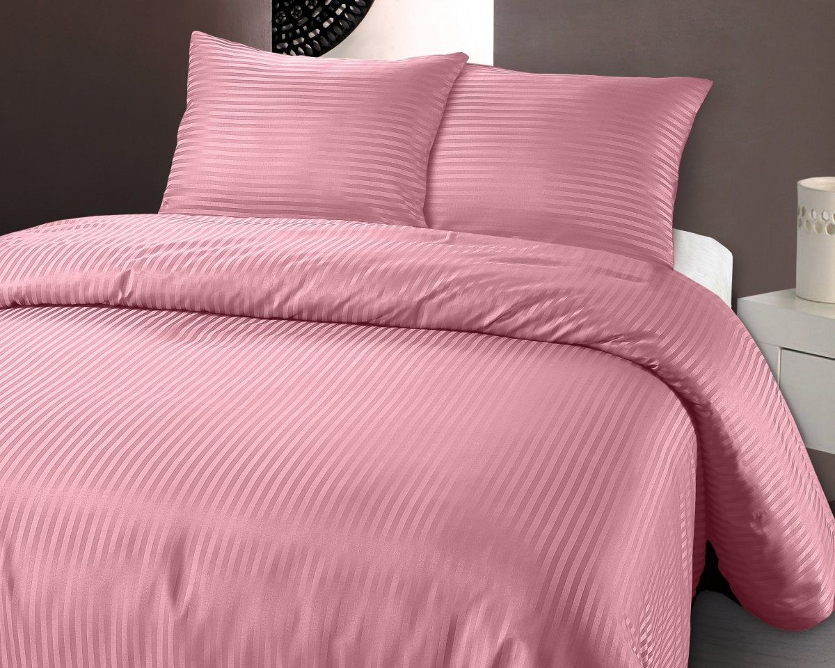 Premium Microfibre Percale Duvet Cover Set Dallas | Pink | Single - 140cm (W) x 220cm (L) - The Bedding & Blankets Store