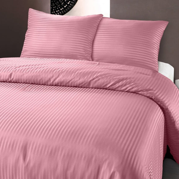 Premium Microfibre Percale Duvet Cover Set Dallas | Pink | Single - 140cm (W) x 220cm (L) - The Bedding & Blankets Store