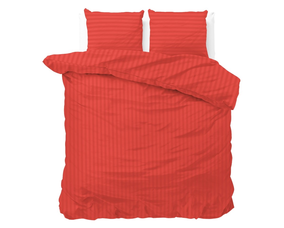 Premium Microfibre Percale Duvet Cover Set Dallas | Red | Single - 140cm (W) x 220cm (L) - The Bedding & Blankets Store