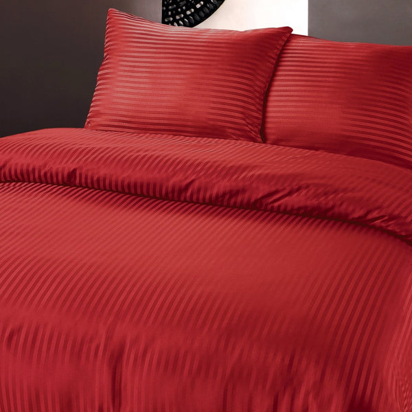 Premium Microfibre Percale Duvet Cover Set Dallas | Red | Single - 140cm (W) x 220cm (L) - The Bedding & Blankets Store