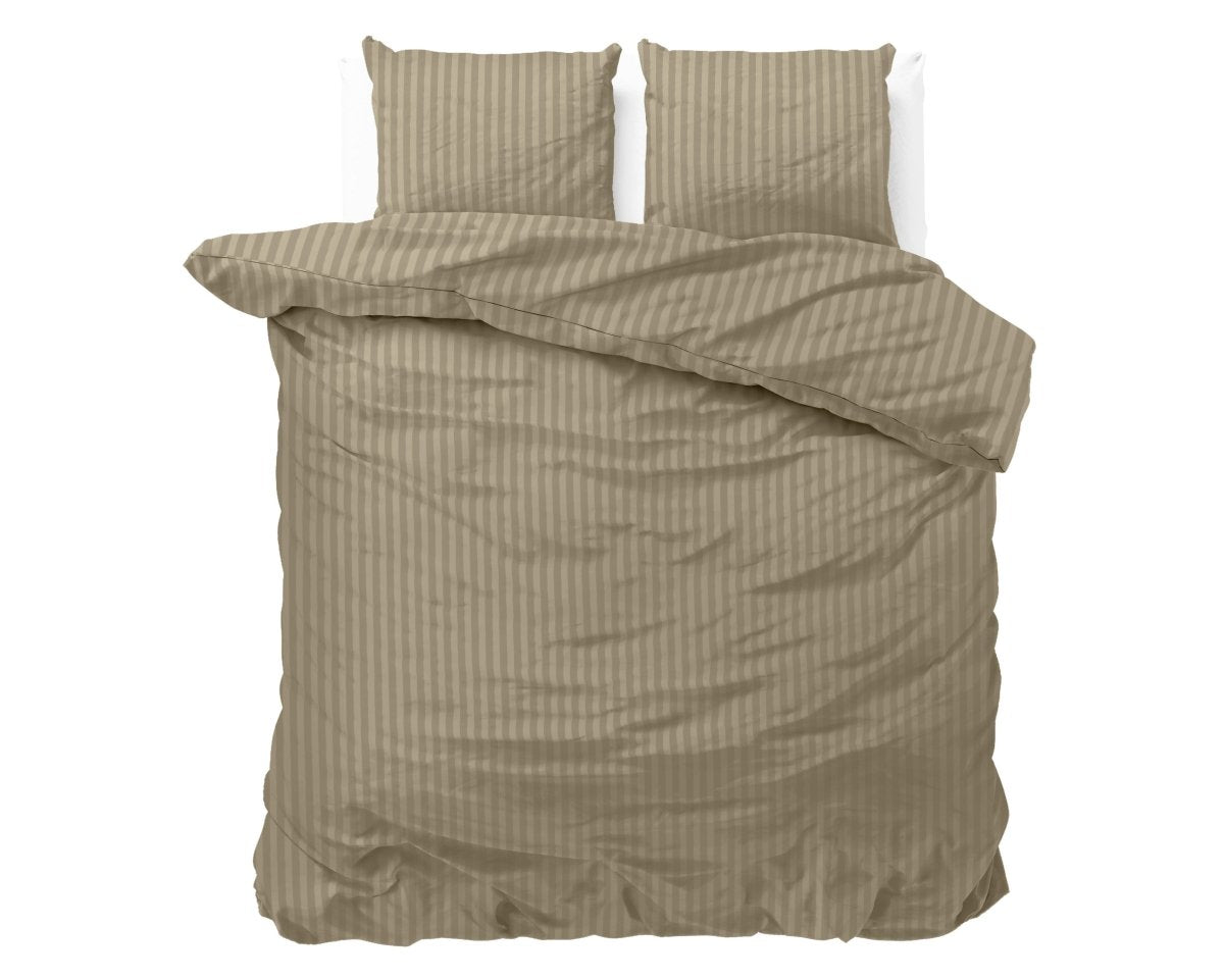Premium Microfibre Percale Duvet Cover Set Dallas | Taupe | Single - 140cm (W) x 220cm (L) - The Bedding & Blankets Store