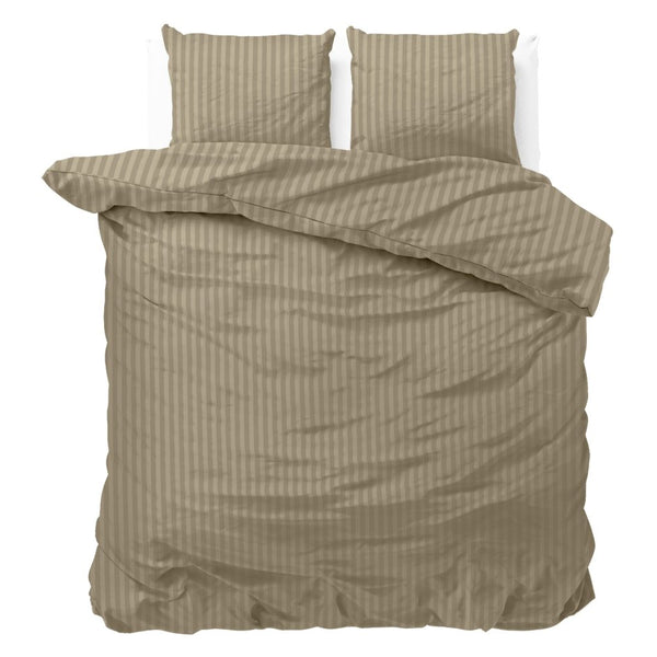 Premium Microfibre Percale Duvet Cover Set Dallas | Taupe | Single - 140cm (W) x 220cm (L) - The Bedding & Blankets Store