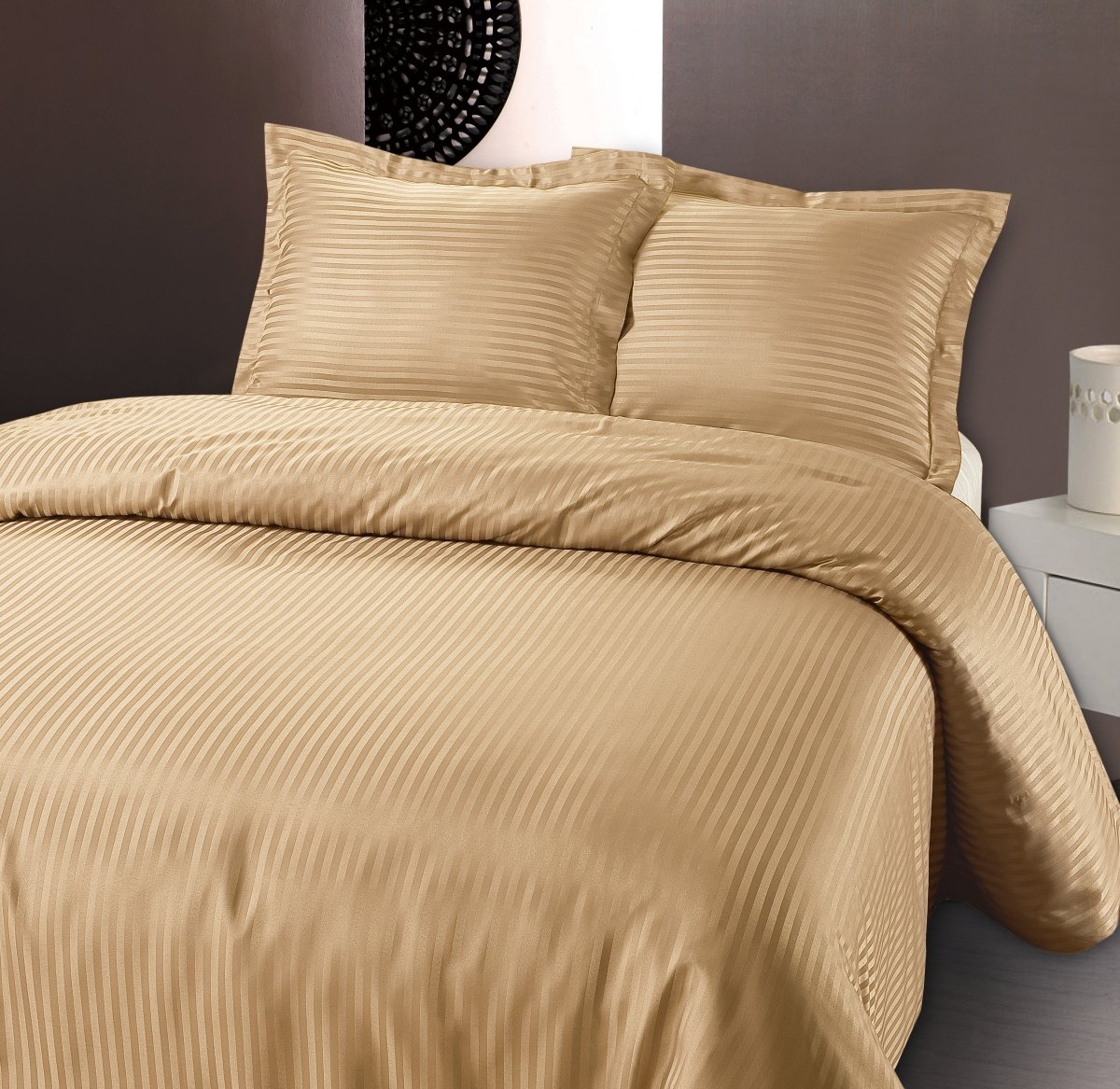 Premium Microfibre Percale Duvet Cover Set Dallas | Taupe | Single - 140cm (W) x 220cm (L) - The Bedding & Blankets Store