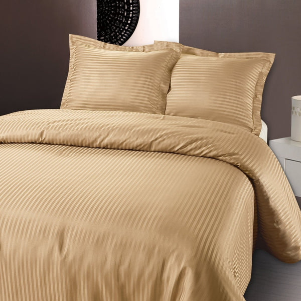 Premium Microfibre Percale Duvet Cover Set Dallas | Taupe | Single - 140cm (W) x 220cm (L) - The Bedding & Blankets Store