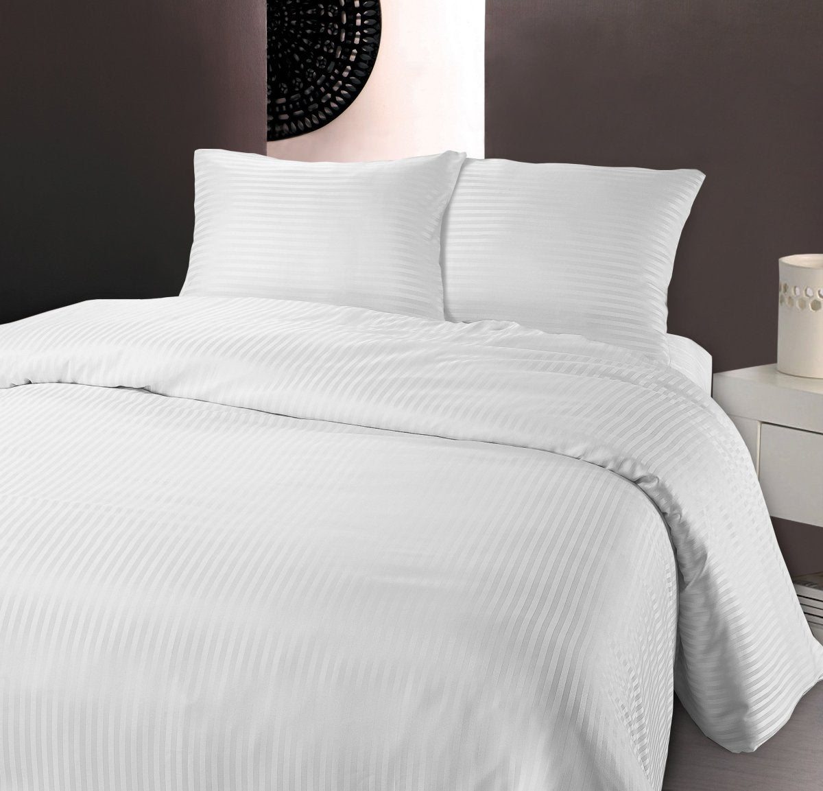Premium Microfibre Percale Duvet Cover Set Dallas | White | Single - 140cm (W) x 220cm (L) - The Bedding & Blankets Store
