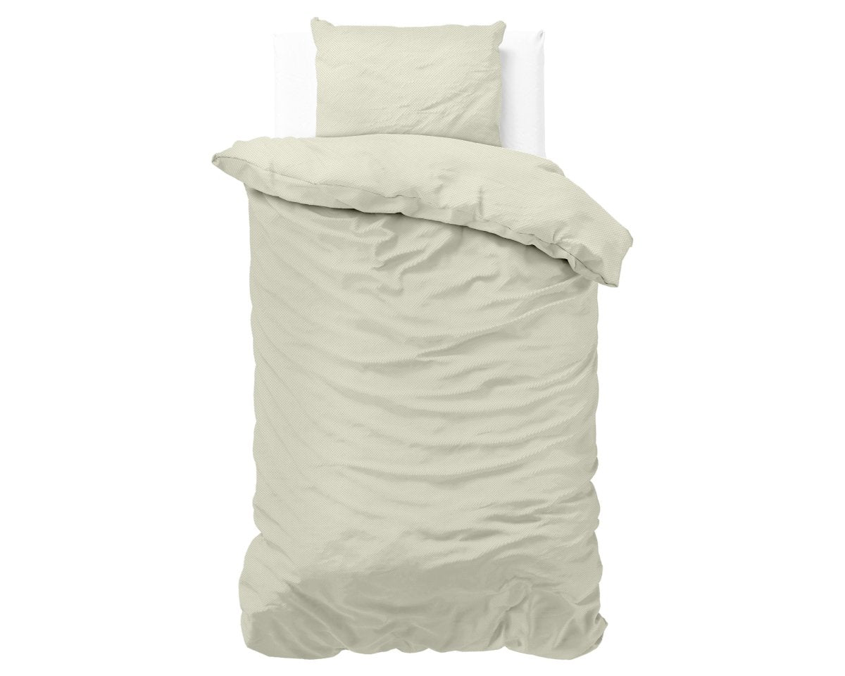 Premium Microfibre Percale Duvet Cover Set Satin Point | Cream | Single - 140cm (W) x 220cm (L) - The Bedding & Blankets Store