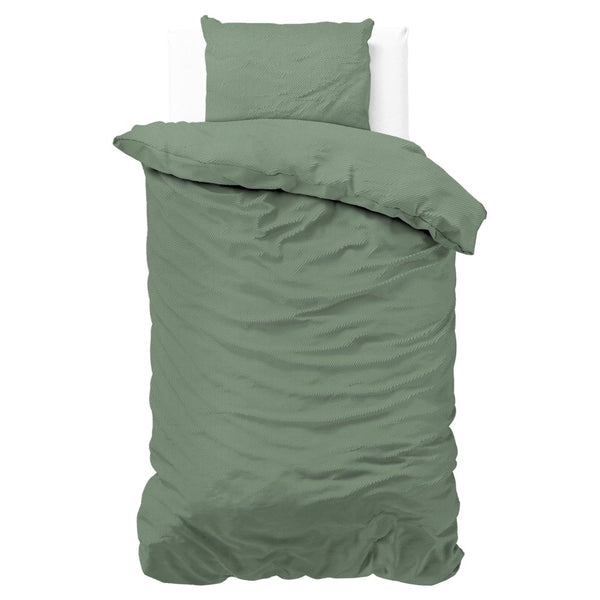 Premium Microfibre Percale Duvet Cover Set Satin Point | Green | Single - 140cm (W) x 220cm (L) - The Bedding & Blankets Store