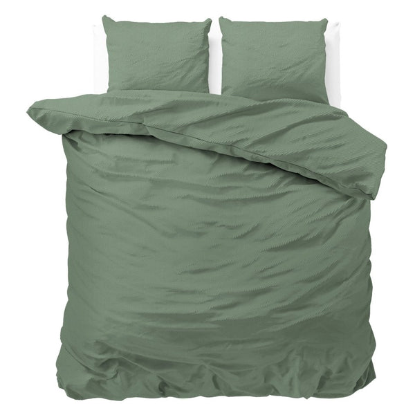 Premium Microfibre Percale Duvet Cover Set Satin Point | Green | Single - 140cm (W) x 220cm (L) - The Bedding & Blankets Store