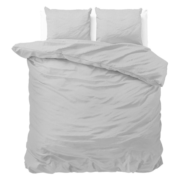 Premium Microfibre Percale Duvet Cover Set Satin Point | Grey | Double - 200cm (W) x 220cm (L) - The Bedding & Blankets Store