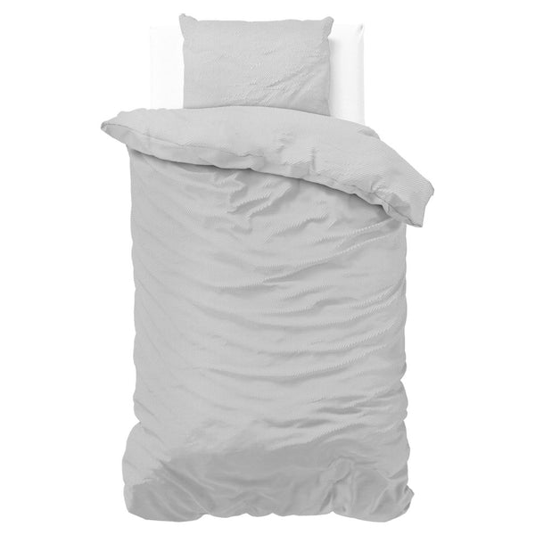 Premium Microfibre Percale Duvet Cover Set Satin Point | Grey | Single - 140cm (W) x 220cm (L) - The Bedding & Blankets Store