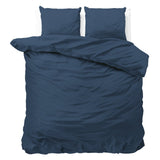 Premium Microfibre Percale Duvet Cover Set Satin Point | Navy | Double - 200cm (W) x 220cm (L) - The Bedding & Blankets Store