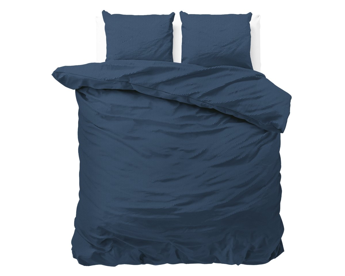 Premium Microfibre Percale Duvet Cover Set Satin Point | Navy | King - 240cm (W) x 220cm (L) - The Bedding & Blankets Store