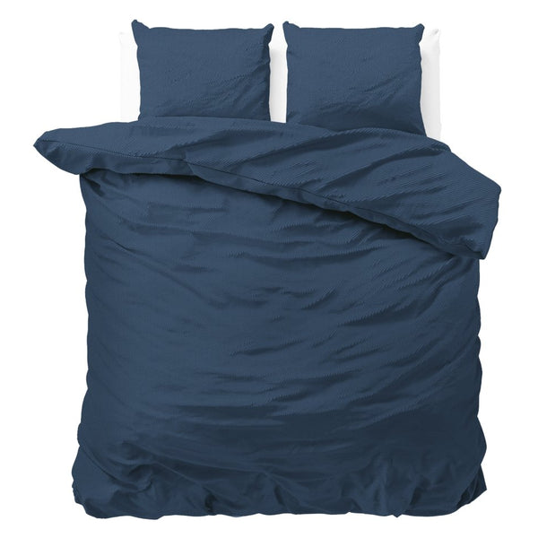 Premium Microfibre Percale Duvet Cover Set Satin Point | Navy | King - 240cm (W) x 220cm (L) - The Bedding & Blankets Store
